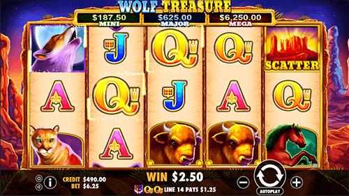 Symbols and Winning Combinations Wolf Treasure Slot Gameplay