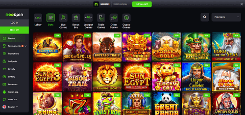 Neo Spin Table Games Neo Spin Casino Slot Games