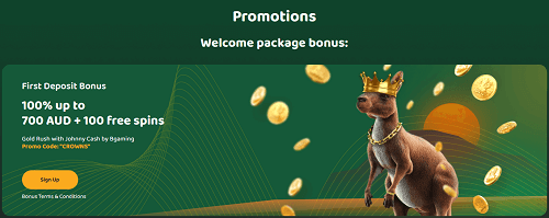 100% up to AU$700 & 100 Free Spins at 50Crowns 50Crowns Welcome Bonus