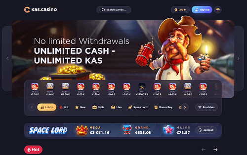 Kas Casino Lobby Screenshot