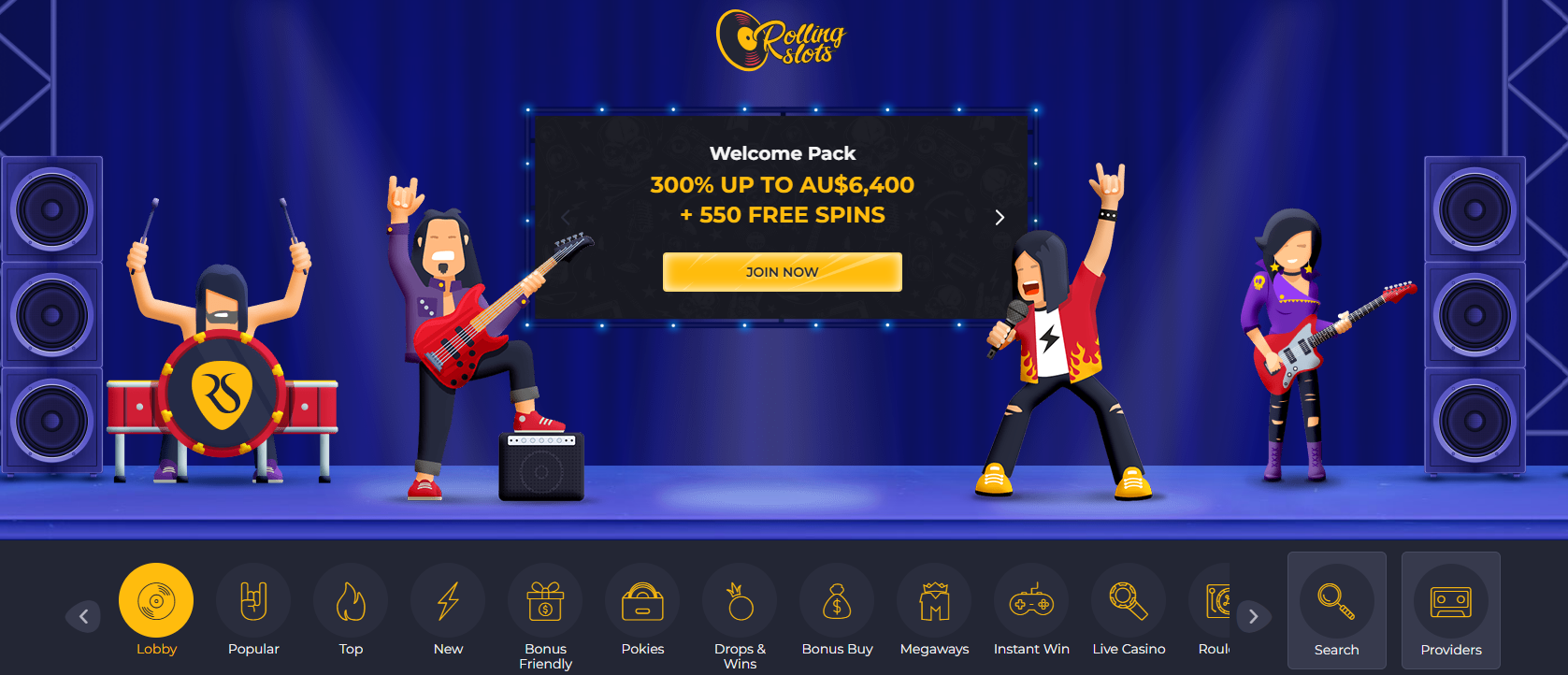 Rolling Slots casino Review AU